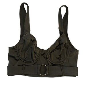 Fashion Nova Bondage Satin Tank Top Cropped Cami Black